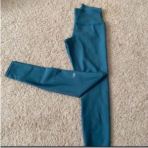 Alo Mid-Rise Full Length Teal Leggings XS
